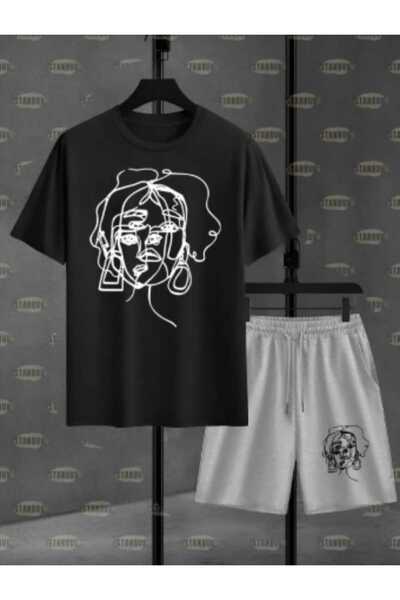 YK WEAR T-Shirt Shorts Striped Women's Printed Women's / Women's