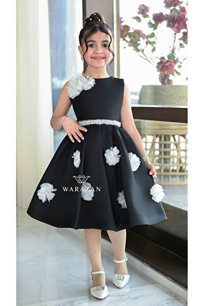 Warazan فستان اطفال انيق يتدخيلة ورود بيضة