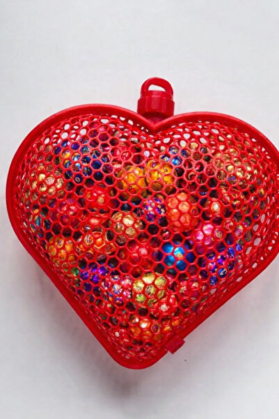 3D TASARIM Renkli Kalpli Sürpriz Kutuları(Kırmızı)