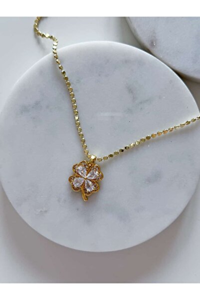 CHARMLUCKY Steel Clover Quadrangle Chain Necklace