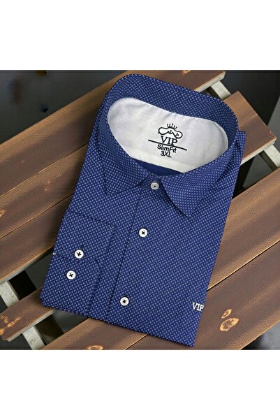 GÖMLEK GALERİSİ Slim Fit Digital Print Patterned Long Sleeve Men's Sports Shirt