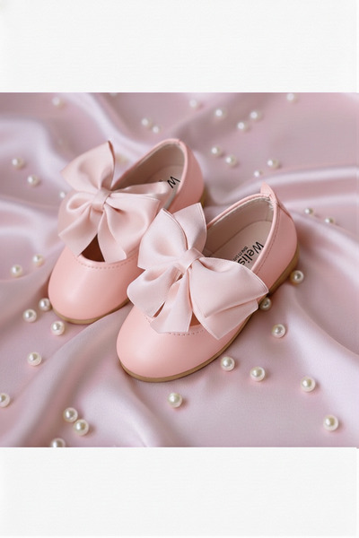 SHR Kids Kız Bebek-Çocuk Fiyonklu Babet Ayakkabı