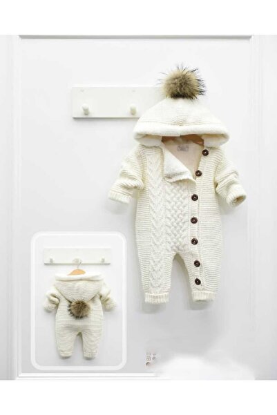 Nipperland 100% Organic Cotton Fur Pompom Jumpsuit