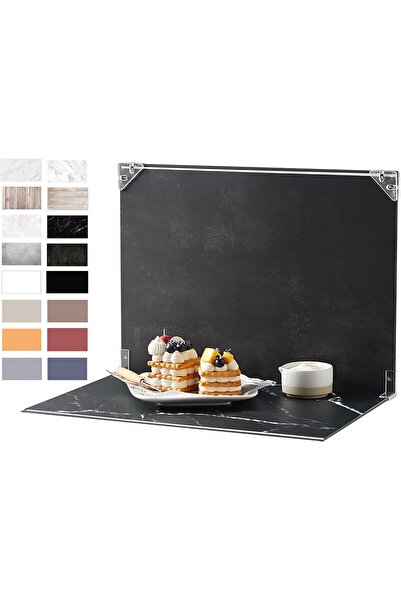 EXCEFORE 8Pcs Tabletop Photo Backdrop Kit with 16 Patterns