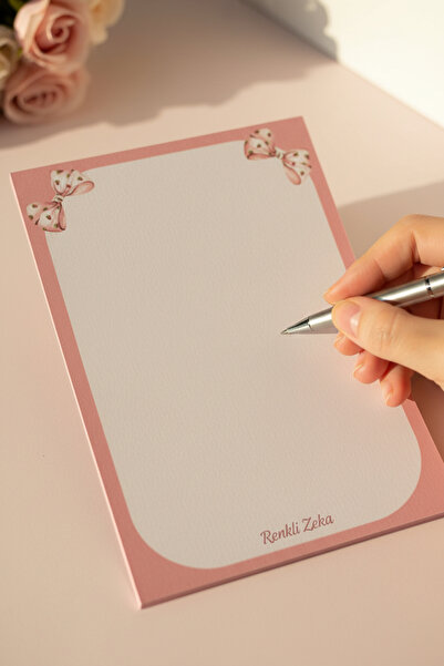 Renkli Zeka A5 Ribbon Patterned Notepad – 110 Gr Thick Paper Notepad 50 Sheet...