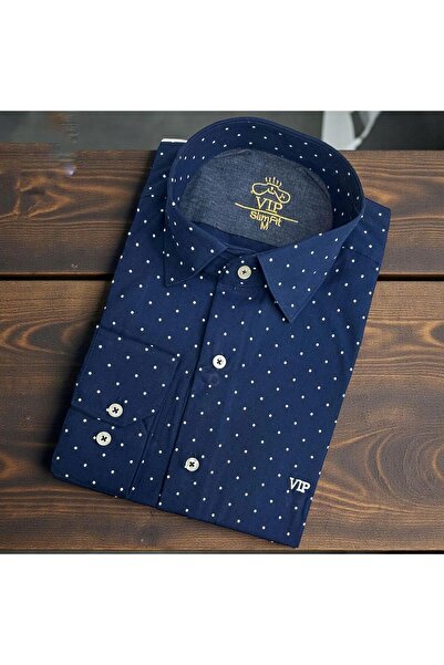 GÖMLEK GALERİSİ Slim Fit Digital Print Patterned Long Sleeve Men's Sports Shirt