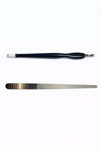 OEM Cuticle Pusher with Blade + Professional Metal Nail File Set