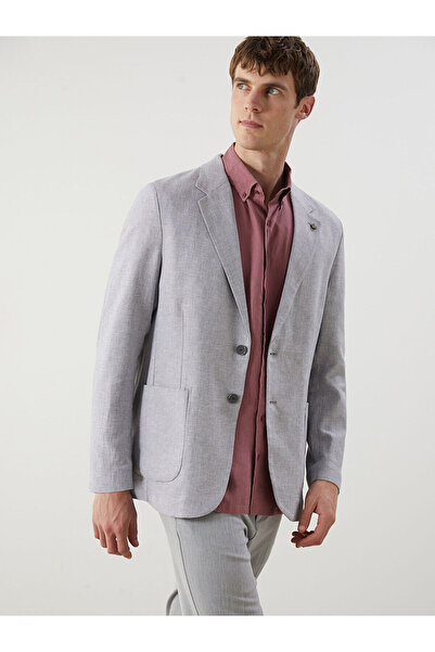 LC Waikiki SOUTHBLUE Muška jakna sa standardnim krojem i lanenim izgledom