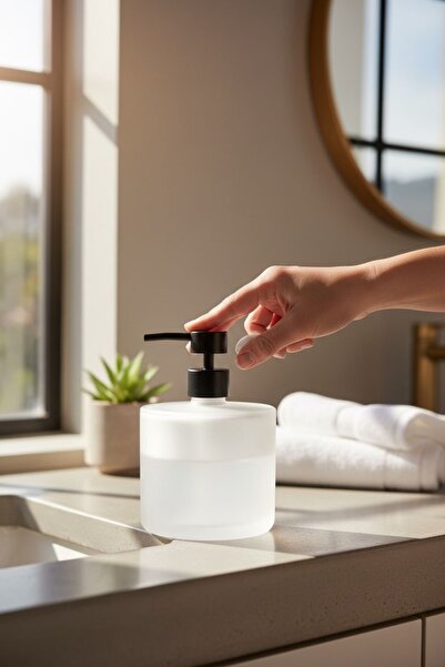 zezedesing Glass Liquid Soap Dispenser |   Black Pump |   Minimalist Modern B...