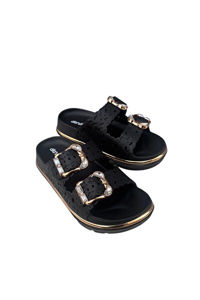 AkınalBella Kadıb Double Buckle Soft Sole Beach Pool Daily Slippers