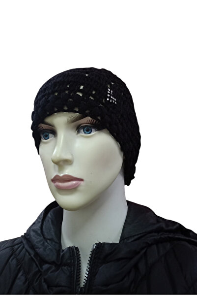 ENGIN Special Design Hand Knitted Black Beanie