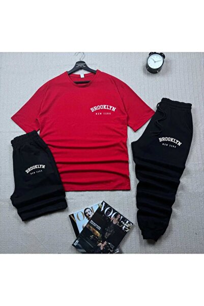 YK WEAR 3-Piece Set T-Shirt Shorts Tracksuit Brooklyn Printed Women's / Men's