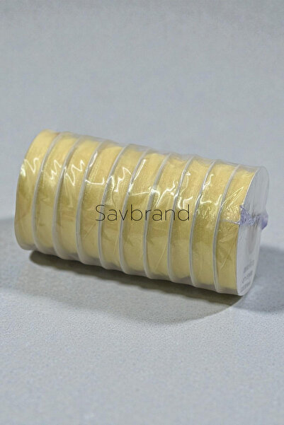 SavBrand شريط أورجانزا بعرض 1 سم - 10 لفات (إجمالي 200-250 متر)