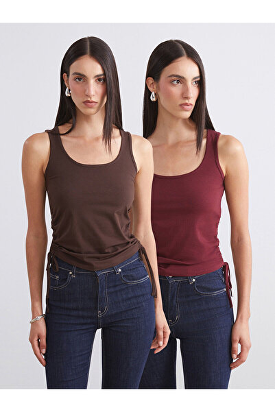 LC Waikiki Özmarka Νέα Σεζόν Τετράγωνο Κολάρο με Κορδόνι Γυναικείο Αθλητικό Σ...