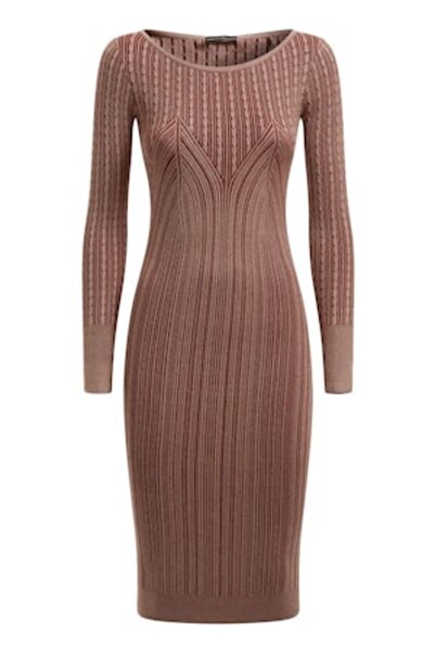 Guess Rochie de damă, cu imprimeu și decolteu rotund, roșu închis