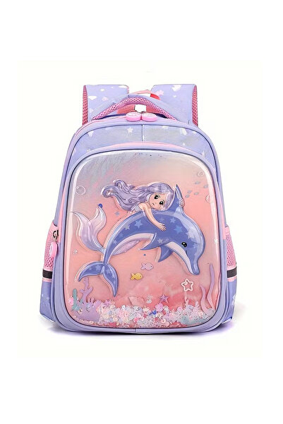 Hüvendo Waterproof 3D Orthopedic Back Support Girl's Kindergarten Bag Lilac