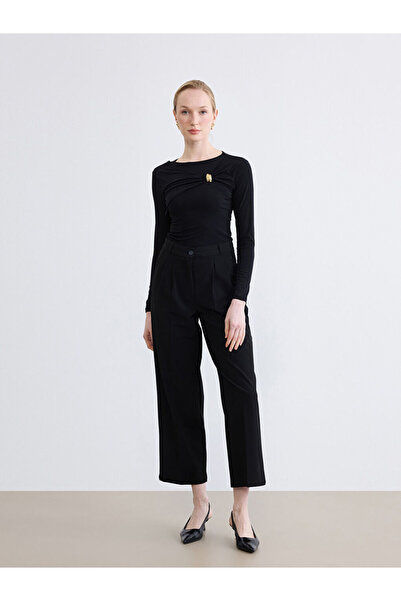 LC Waikiki Bicycle Neckline Με σούρες Με λεπτομέρεια αγκράφας Γυναικείο Κορμάκι