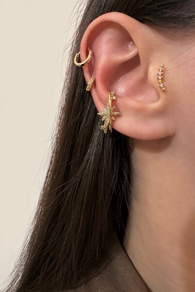 Okko Store Kuzey Yıldız Kıkırdak Küpesi Earcuff