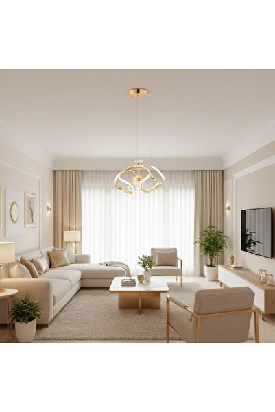 Elizim Home Lighting Siess tek toplu ledli gold sarkıt avize