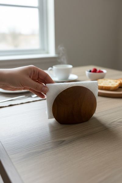 zezedesing Acacia Wood Napkin Holder - 12X7 cm Natural Wood Decorative Napkin...