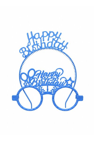 Azebu Happy Birthday Gözlük ve Taç Seti, Doğum Günü Plastik Taç ve Gözlük Seti