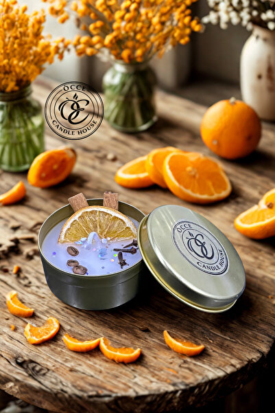 OCCE CANDLE HOUSE PORTAKAL VE TARÇIN 180CC METAL KUTU MUM