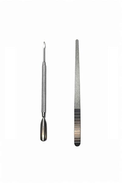 OEM Professional manicure set – stainless steel cuticle pusher + metal nail file