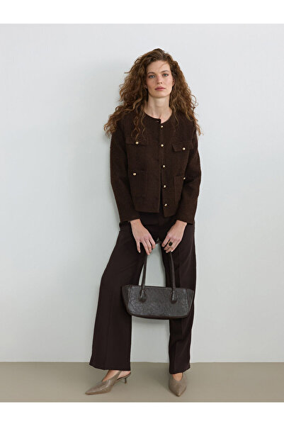 LC Waikiki Crew Neck Wool Blend Women's Jacket