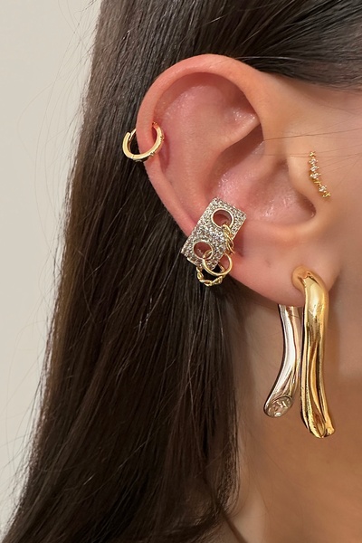 Okko Store Zincir Kıkırdak Küpe Eaercuff
