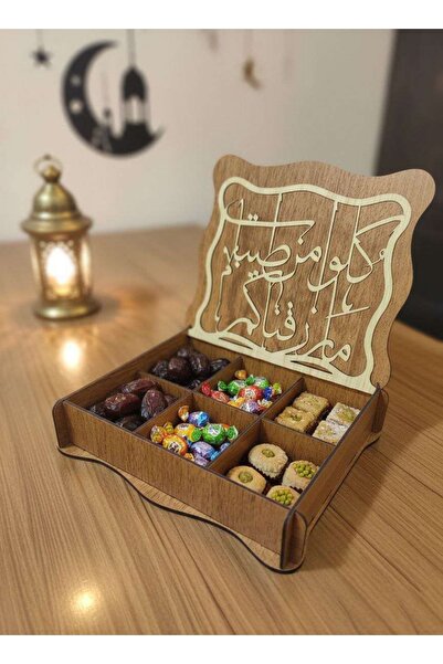 KRISTALAZER Ahşap Ramazan Hurmalık Tepsisi