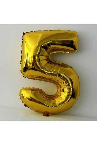 Nacario NrcrioShop بالون فويل ملون 16 بوصة مع 5 أرقام 36 سم (ذهبي) 1201248