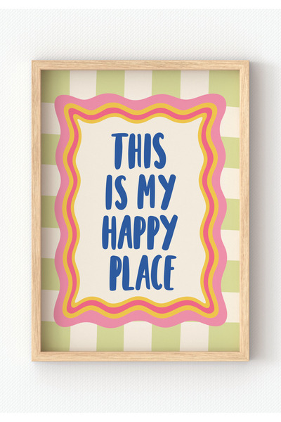 MIOVI WORKS This Is My Happy Place | Çerçeveli Modern Minimal Motivasyon Duva...