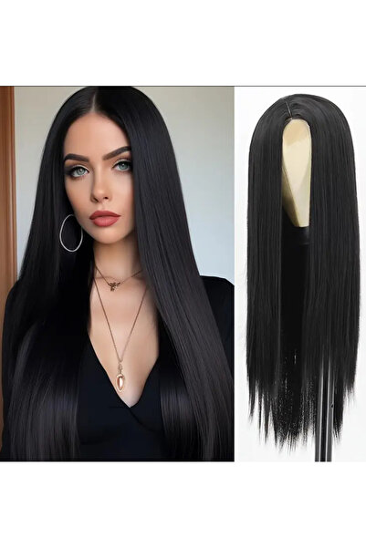 favorim peruk Gerçek saç dokusunda siyah perçemsiz vip peruk
