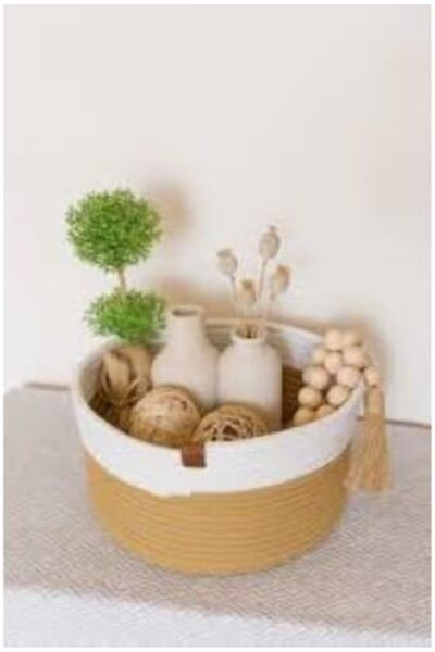 Nacario Nrcrioshop 3-Piece Round Bamboo Basket Set – Removable Cotton Liners,...