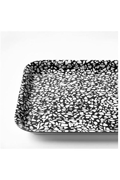 Yıldızan Gnyshop Presentation Tray Mini Tray 20X28 cm Black-White Melamine La...