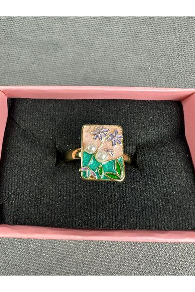 Mutenaura خاتم قابل للتعديل مطلي بالمينا