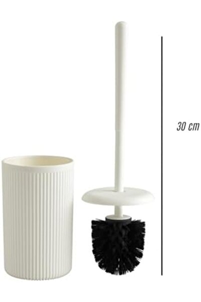 Nacario طقم فرشاة تواليت فاخرة من مخطط قطع باللون الأبيض والأسود والبيج من نر...