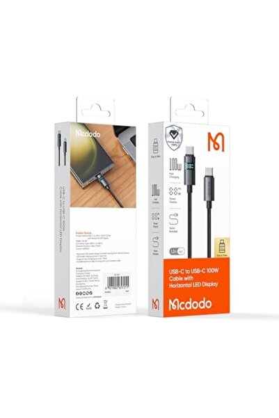 Nacario NrcrioShop Ca-5610 كابل USB-C إلى USB-C بقوة 100 واط مع شاشة LED أفقي...