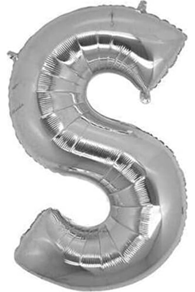 Nacario Nrcrioshop Silver Color Foil Balloon with Letter S Helium Balloon 100...
