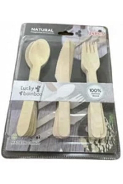 Nacario Nrcrioshop Bamboo 24-Piece Fork Spoon Knife Set 1201248