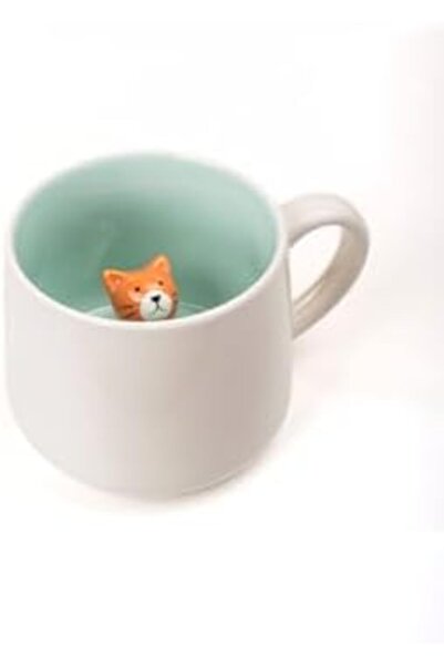 Nacario كوب بورسلين ثلاثي الأبعاد من نركريو شوب - بتصميم قطة لطيفة، سعة 350 م...