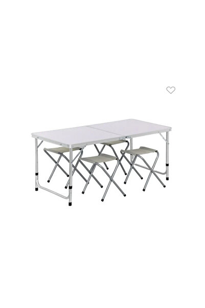 FT Aluminum Folding Table Set with 4 Chairs 120x60x70cm