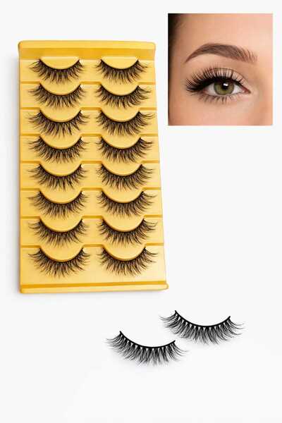 Glamura Lashes Value Pack 8 Pairs 3D False Eyelashes – Seductive Volume CH10