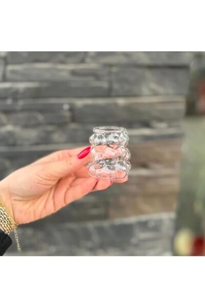 Yıldızan 6 Lı Boncuk üzüm Sunum Bardağı Espresso Bardağı Dekoratif Kahve Yanı...