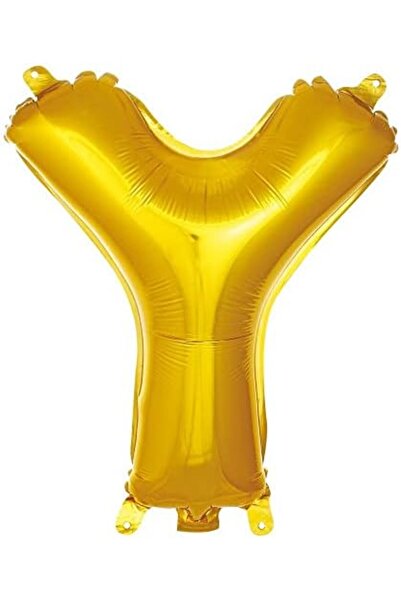 Nacario NrcrioShop بالون فويل ملون مقاس 16 بوصة بحرف Y 36 سم (ذهبي) 1201248
