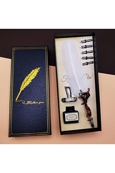 Nacario Nrcrioshop Divit Inkwell Pen Set Decorative Gift White 1201248