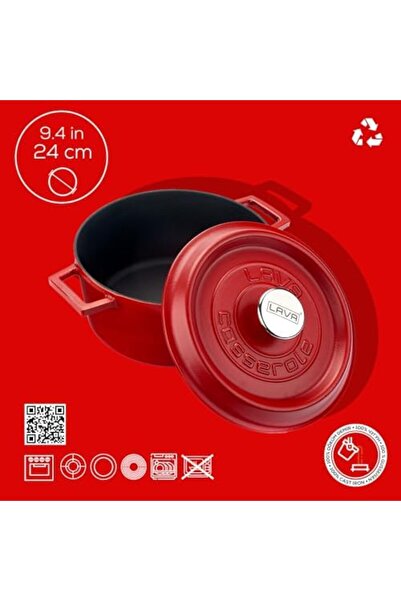 Nacario سلسلة نركريوشوب ميتال سبرينج - وعاء معدني مصبوب، دائري، 24 سم، غير لا...