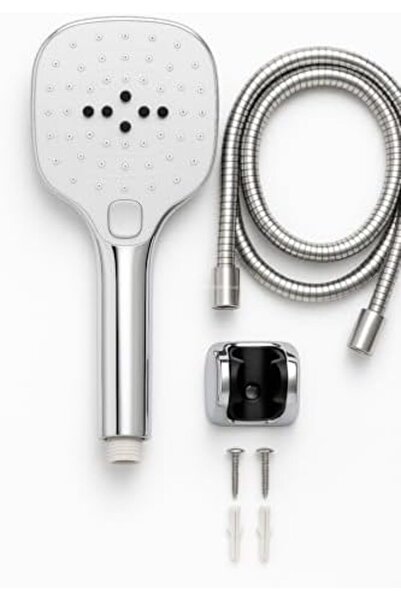 Yıldızan Esnshop Spiral Shower Head Set, Wide Body Chrome Shower Head with 3 ...