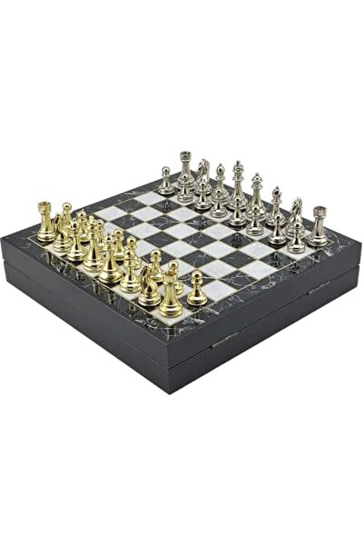 Nacario Nrcrioshop Large Size Metal Classic Chess Tk. Glossy and Shiny Mdf Bo...