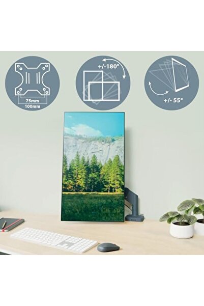 Yıldızan gnyshop Ergo Yerden Tasarruf Sağlayan Tekli Monitör Kolu, 64890089, Gri 153783